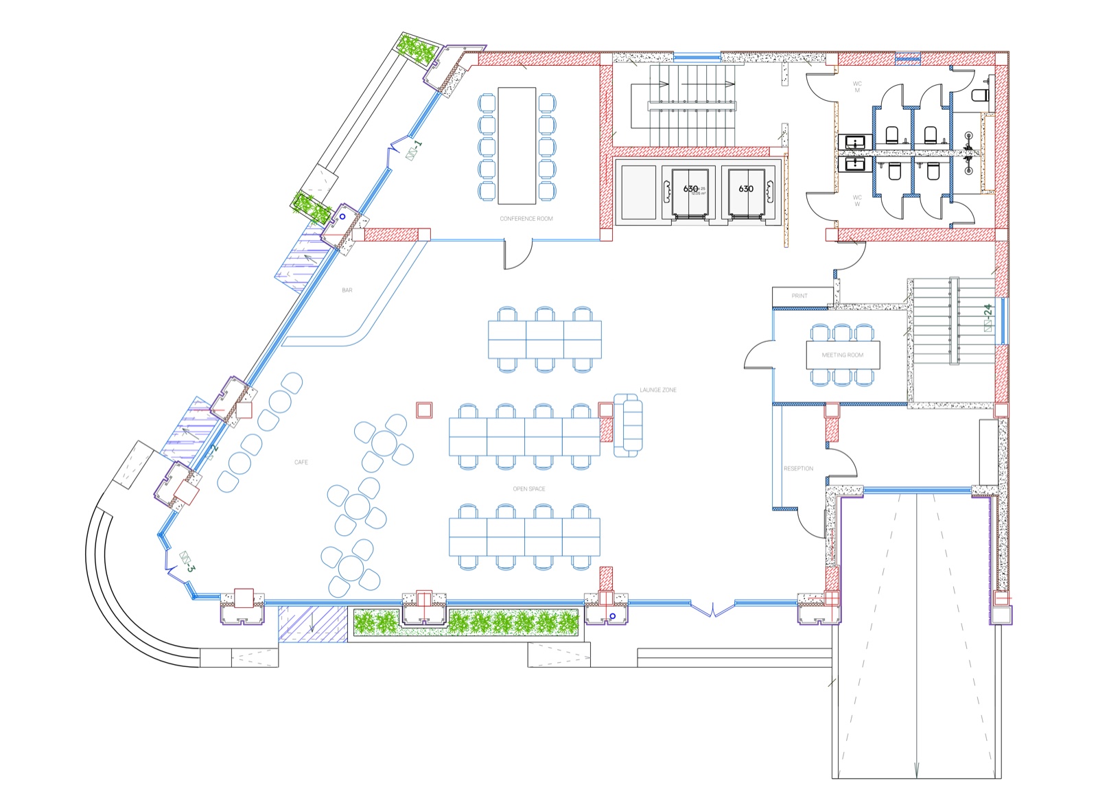 Планировка этажа 1